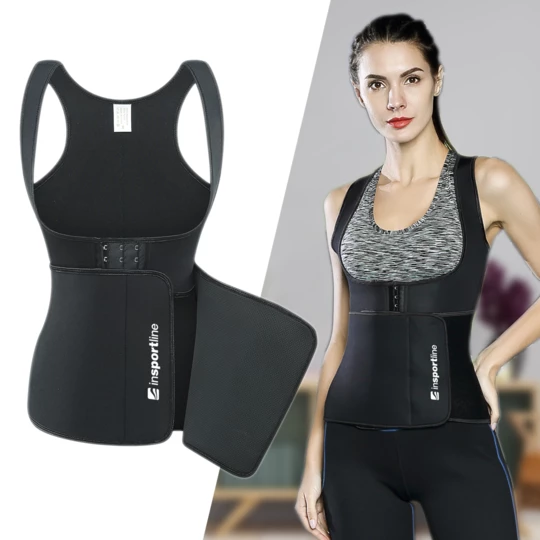 Gorset fitness na ramiączkach inSPORTline Corbeam - Kolor Czarny, Rozmiar S