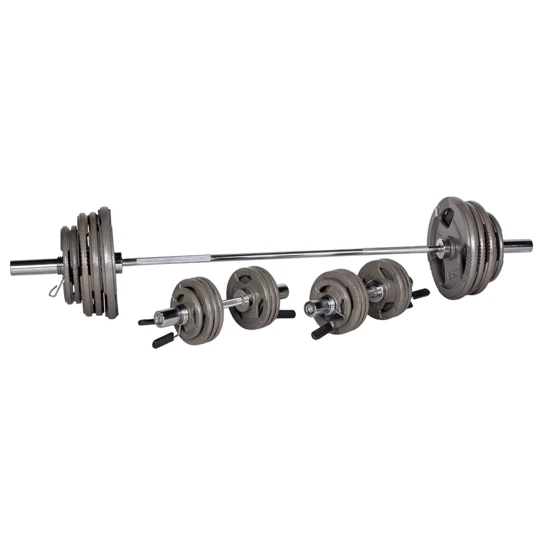 Zestaw: gryfy + obciążenia inSPORTline Hamerton 180 cm+50 cm/50 mm 150kg