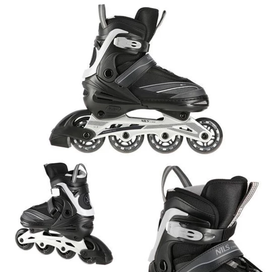 NA1123A CZARNO-SZARE ROZM. M(35-38) ŁYŻWOROLKI NILS EXTREME (16-01-256)