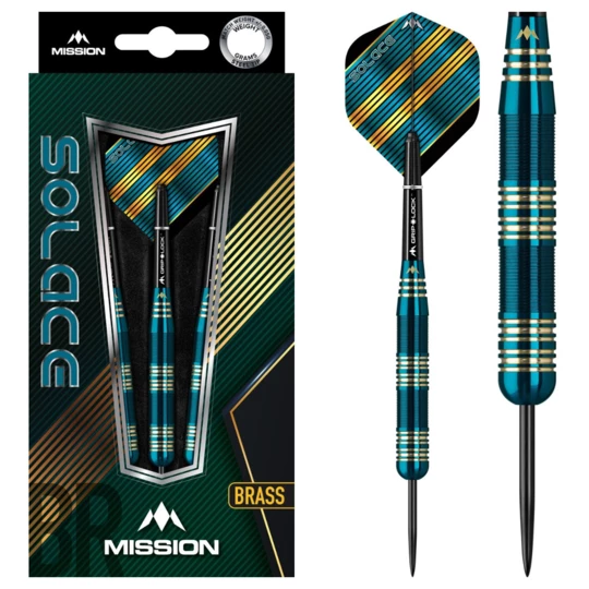Lotki do darta Mission Solace M2 Brass Steel 3 sztuki - Waga (g) 25 g