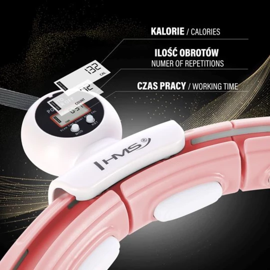 HHM15 HULA HOP PINK Z MAGNESEM I OBCIĄŻNIKIEM + LICZNIK HMS (17-44-580)