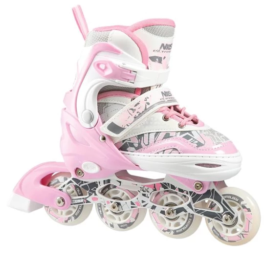 NF10927 A 2w1 PINK ROZM.M(35-38) ŁYŻWOROLKI Z WYM. PŁ. FIGUROWĄ NILS EXTREME (16-22-019)