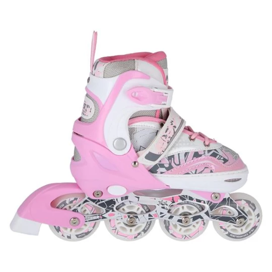 NF10927 A 2w1 PINK ROZM.M(35-38) ŁYŻWOROLKI Z WYM. PŁ. FIGUROWĄ NILS EXTREME (16-22-019)
