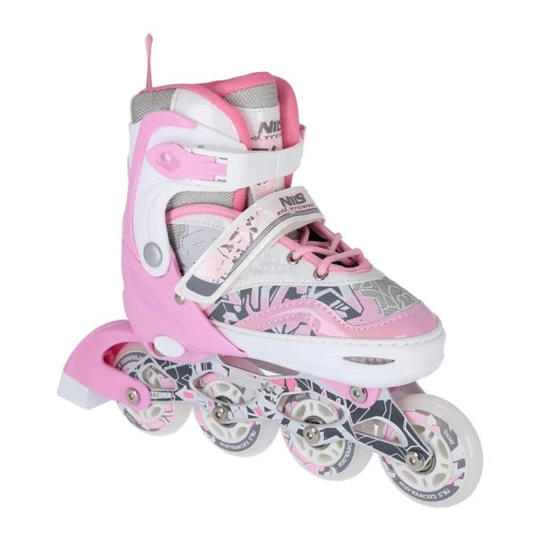 NF10927 A 2w1 PINK ROZM.M(35-38) ŁYŻWOROLKI Z WYM. PŁ. FIGUROWĄ NILS EXTREME (16-22-019)