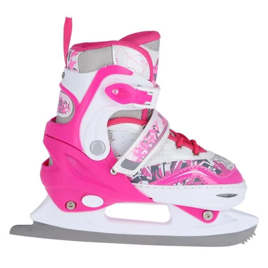 NF10927 A 2w1 DARK PINK ROZM.L(39-42) ŁYŻWOROLKI Z WYM. PŁ. FIGUROWĄ NILS EXTREME (16-22-023)