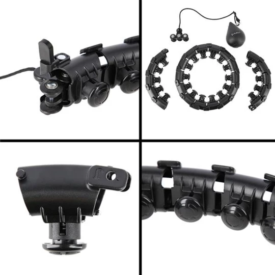 ZESTAW HULA HOP HHW01 BLACK Z WYPUSTKAMI I OBCIĄŻNIKIEM HMS + PAS BR163 RED (17-44-608)