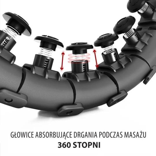 ZESTAW HULA HOP HHW01 BLACK Z WYPUSTKAMI I OBCIĄŻNIKIEM HMS + PAS BR163 RED (17-44-608)