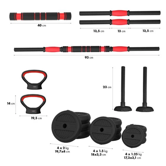 SGN120 PRO SET 6W1 ZESTAW CIĘŻARÓW 20KG HMS (17-57-068)