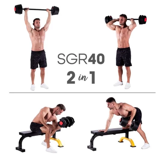 SGR40 PRO SET 2W1 ZESTAW REGULOWANYCH SZTANGIELEK 43,5 KG HMS (17-57-072)