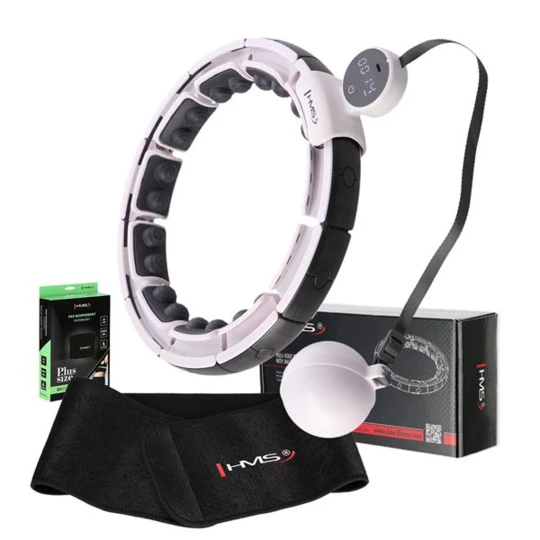 ZESTAW HULA HOP MAGNETYCZNY WHITE HHM16 Z LICZNIKIEM HMS + PAS BR163 BLACK PLUS SIZE (17-44-640)