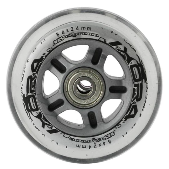 PU 84x24 82A PRZEZROCZYSTE (4 szt.) + ABEC-7 CHROME (8 szt.) ZESTAW NILS EXTREME (16-32-018)