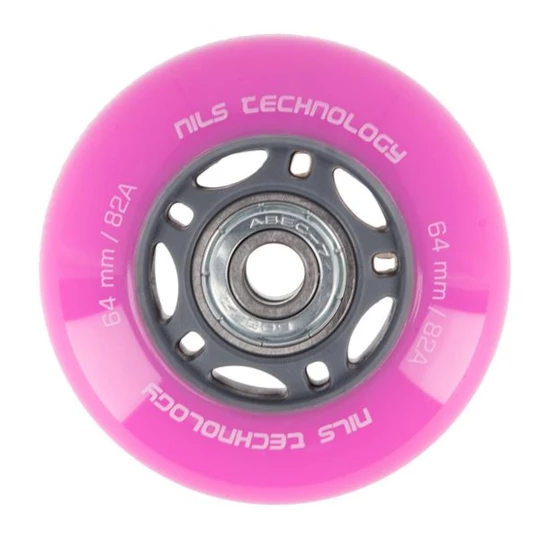 PU 64x24 82A (4szt.) RÓŻOWE + ABEC-7 (8szt.)  ZESTAW NILS EXTREME (16-32-019)
