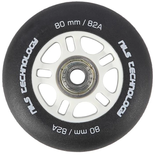 PU 80x24 82A CZARNE MATOWE (4 szt.) + ABEC-9  (8 szt.) ZESTAW NILS EXTREME (16-32-029)