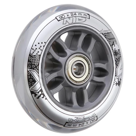 PU 90x24 82A PRZEZROCZYSTE (4 szt.) + ABEC-7 CHROME (8 szt.) ZESTAW NILS EXTREME (16-32-056)