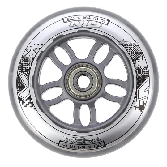 PU 90x24 82A PRZEZROCZYSTE (4 szt.) + ABEC-7 CHROME (8 szt.) ZESTAW NILS EXTREME (16-32-056)