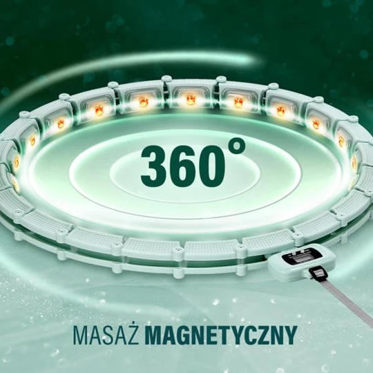 ZESTAW HULA HOP MAGNETYCZNY GREEN HHM14 Z LICZNIKIEM HMS + PAS BR163 BLACK PLUS SIZE (17-44-651)