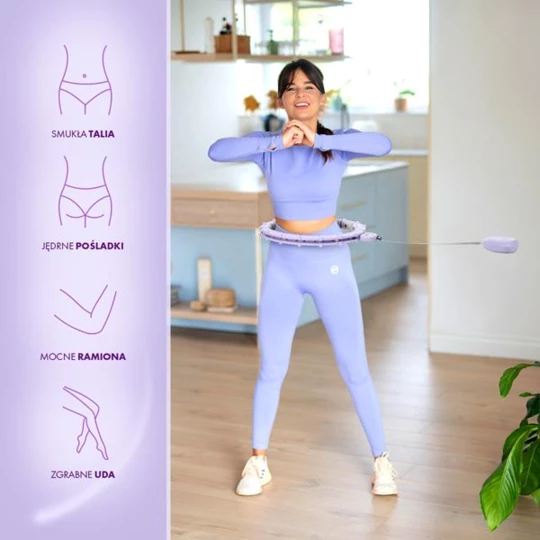 ZESTAW HULA HOP MAGNETYCZNY VIOLET HHM14 Z LICZNIKIEM HMS + PAS BR163 BLACK PLUS SIZE (17-44-652)