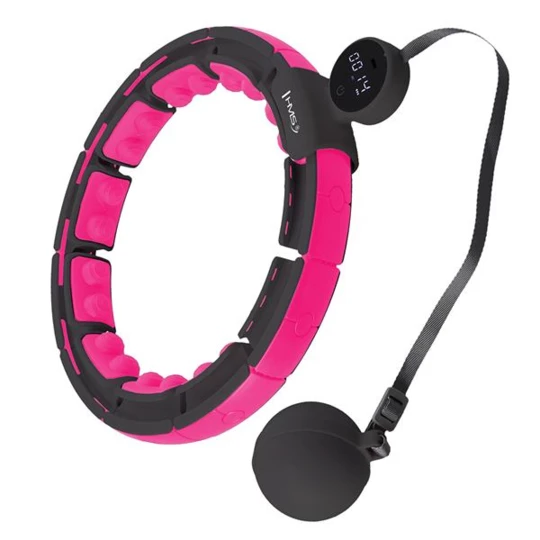 HHM16 HULA HOP BLACK/PINK Z MAGNESAMI I OBCIĄŻNIKIEM + LICZNIK HMS (17-44-586)
