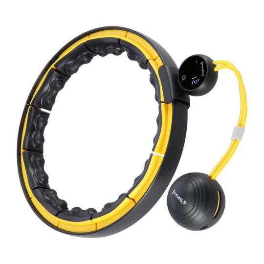 HHM21 HULA HOP BLACK/YELLOW Z MAGNESAMI, WYPUSTKAMI TPE I OBCIĄŻNIKIEM + LICZNIK HMS (17-44-598)