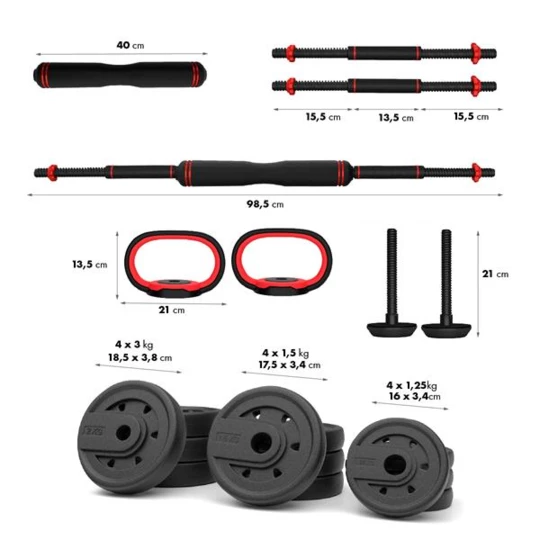 SGX120 (2 CZĘŚCI)  PROSET 6W1 ZESTAW CIĘŻARÓW 20KG HMS (17-57-060)