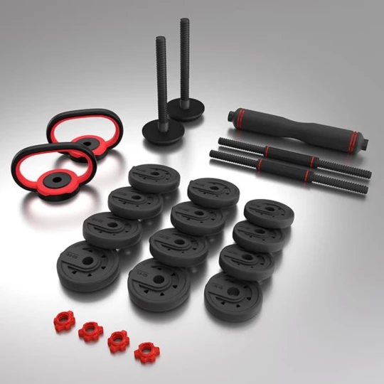 SGX120 (2 CZĘŚCI)  PROSET 6W1 ZESTAW CIĘŻARÓW 20KG HMS (17-57-060)
