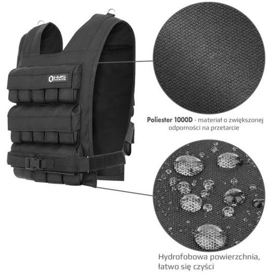 KTO30 KAMIZELKA TRENINGOWA Z OBCIĄŻENIEM 30 KG HMS PREMIUM (17-62-211)