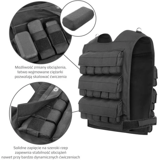 KTO30 KAMIZELKA TRENINGOWA Z OBCIĄŻENIEM 30 KG HMS PREMIUM (17-62-211)