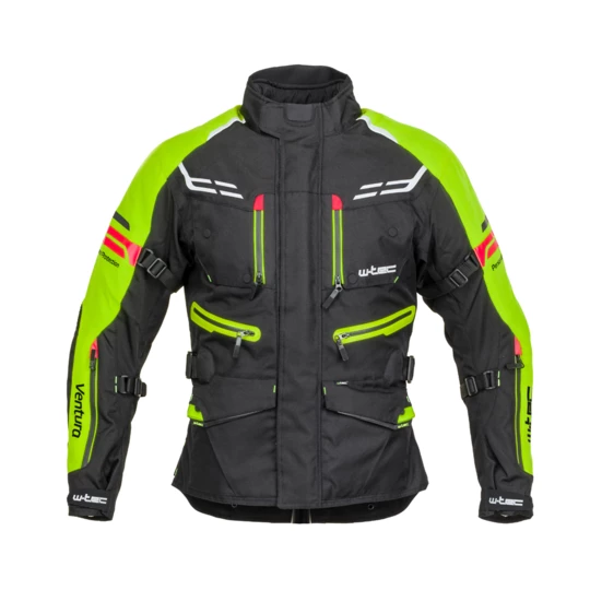 Męska kurtka motocyklowa W-TEC Ventura - Kolor Czarny-fluo żółty, Rozmiar L